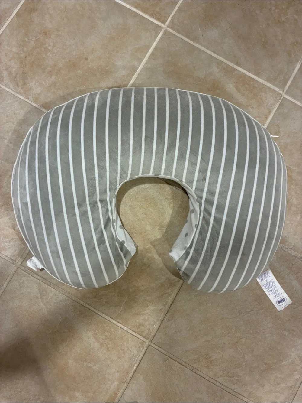 Pottery Barn Kids Gray and White Striped Nursing Pillow Cover